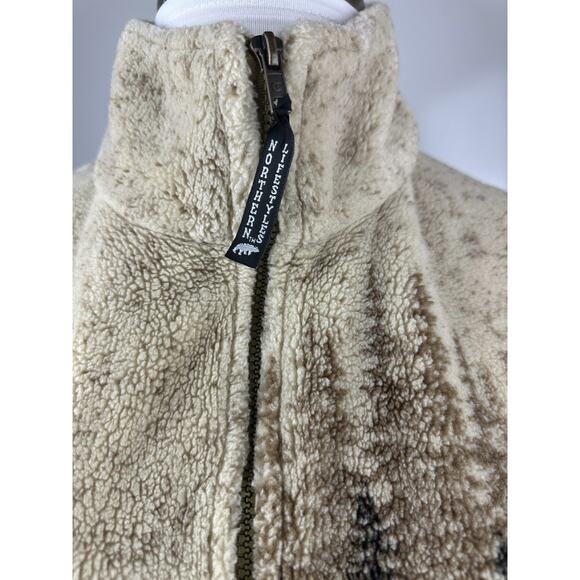 Vintage Northern Lifestyles Canada Bear Graphic Vest Plush Full Zip Size Small - Picture 9 of 13